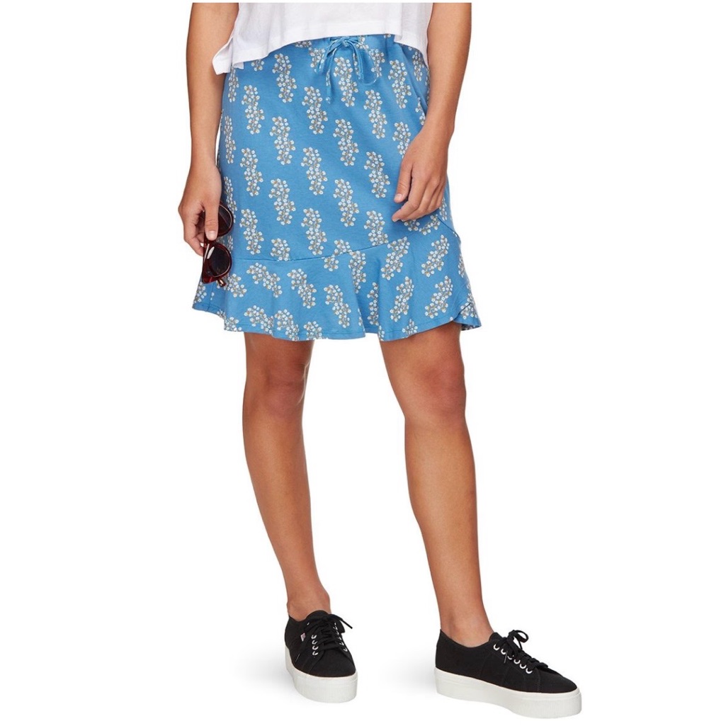 Patagonia Alpine Valley Floral Midi Skirt Color Daisy Daze Dolomite Blue Size M